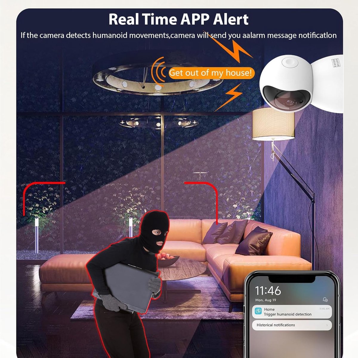 Beveiligingscamera 3MP - WiFi binnen - Nachtzicht - Slimme bewaking met app en detectie - SnelShoppen