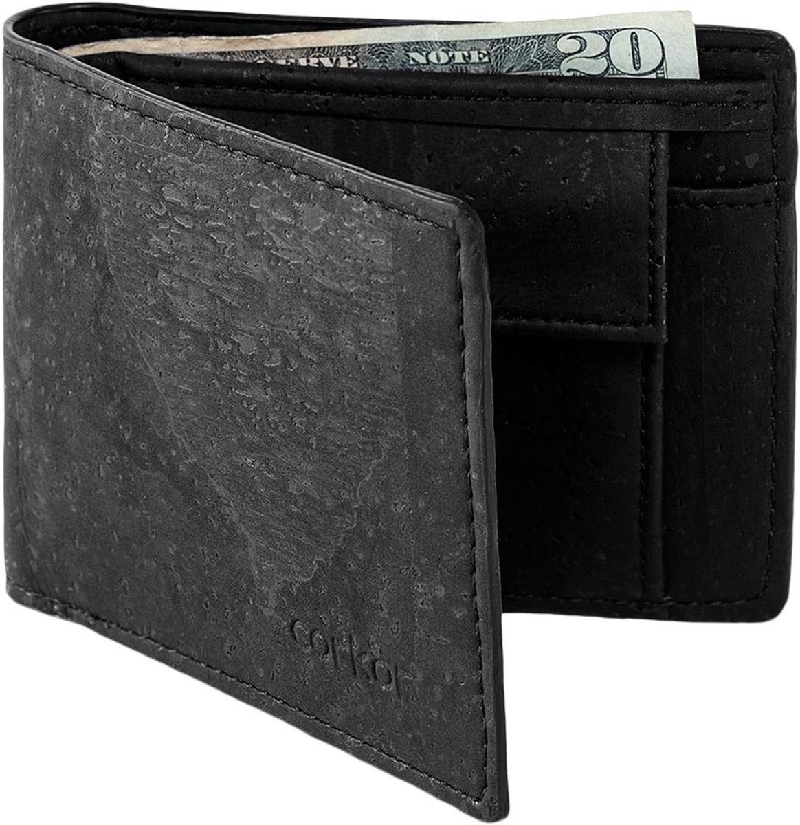 Cork Wallet voor Mannen met Muntvak - RFID Blokkering - Vegan Kurk - Duurzaam en Stijlvol - ShopVlot