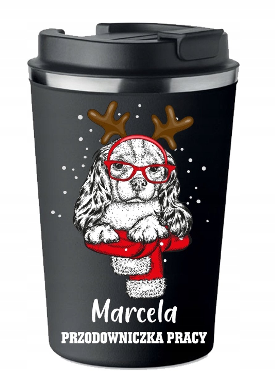 Merkloze Thermosbeker met Naam - Cadeau voor Kerst