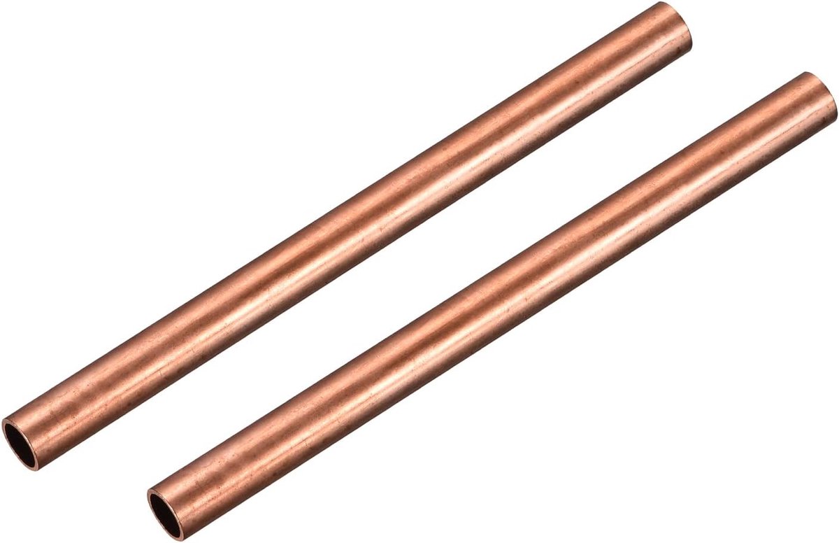 Koperen buis 12 mm OD 1 mm wanddikte 150 mm lengte ronde buis slangen voor industriële knutselprojecten 2 stuks