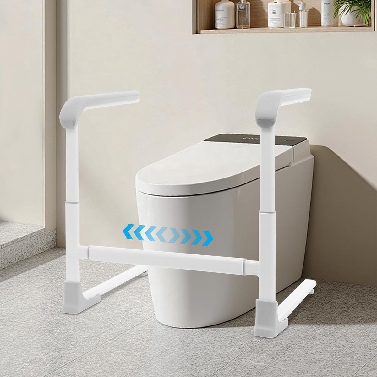 Opstahulp toilet - in hoogte verstelbaar - robuust en breedte verstelbaar - veilige ondersteuning voor senioren - SnelShoppen
