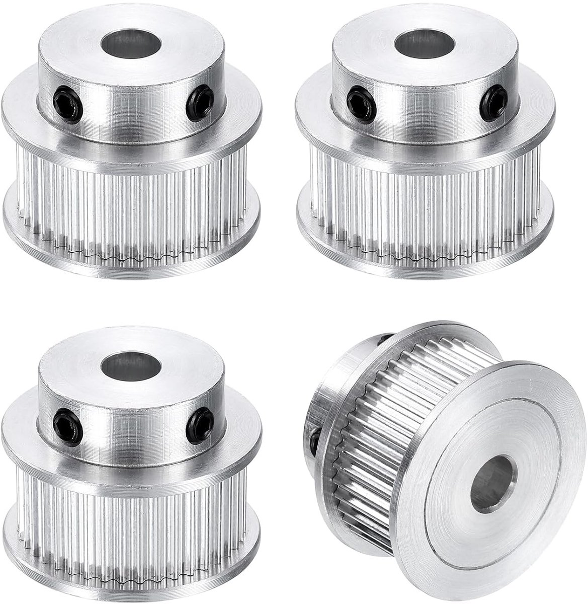 4 stuks GT-2 40T Katrol Synchrone Wiel 5mm Boring Aluminium Distributieriemschijf 40 Tanden Geschikt Voor 10 mm Brede Distributieriem Voor 3D-printer CNC-machine
