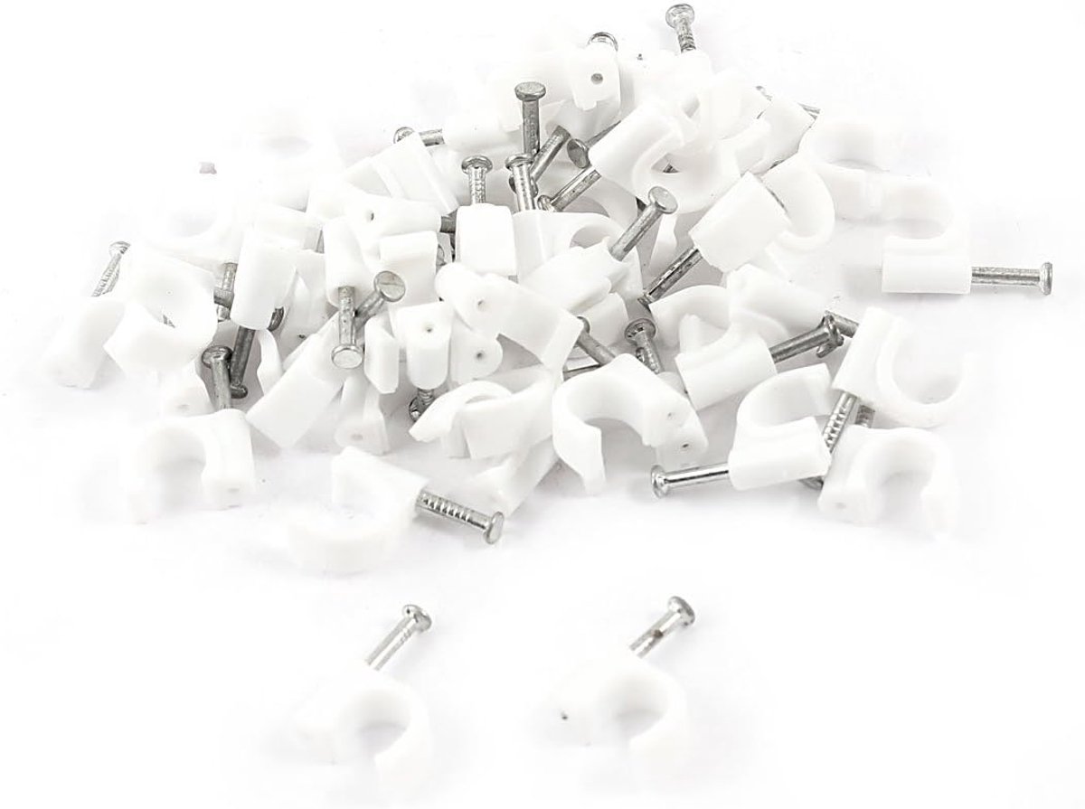 50 PCs 5/16 "8mm Cirkel Kabel Draad Clips Muurbevestiging w Nail