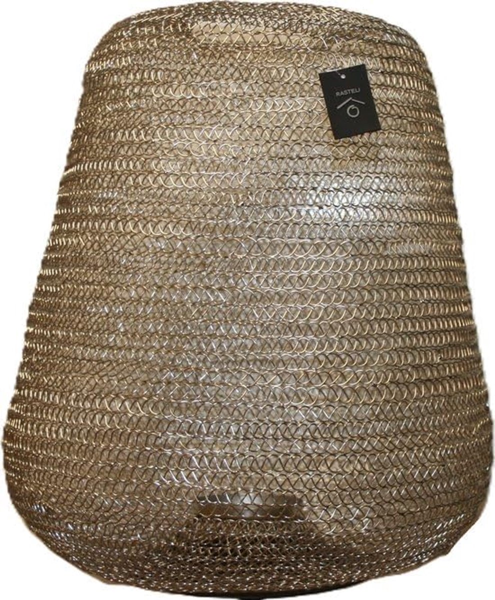 Windlicht 45 cm - metaal zilver - sfeervolle verlichting - voor binnen en buiten - SnelShoppen