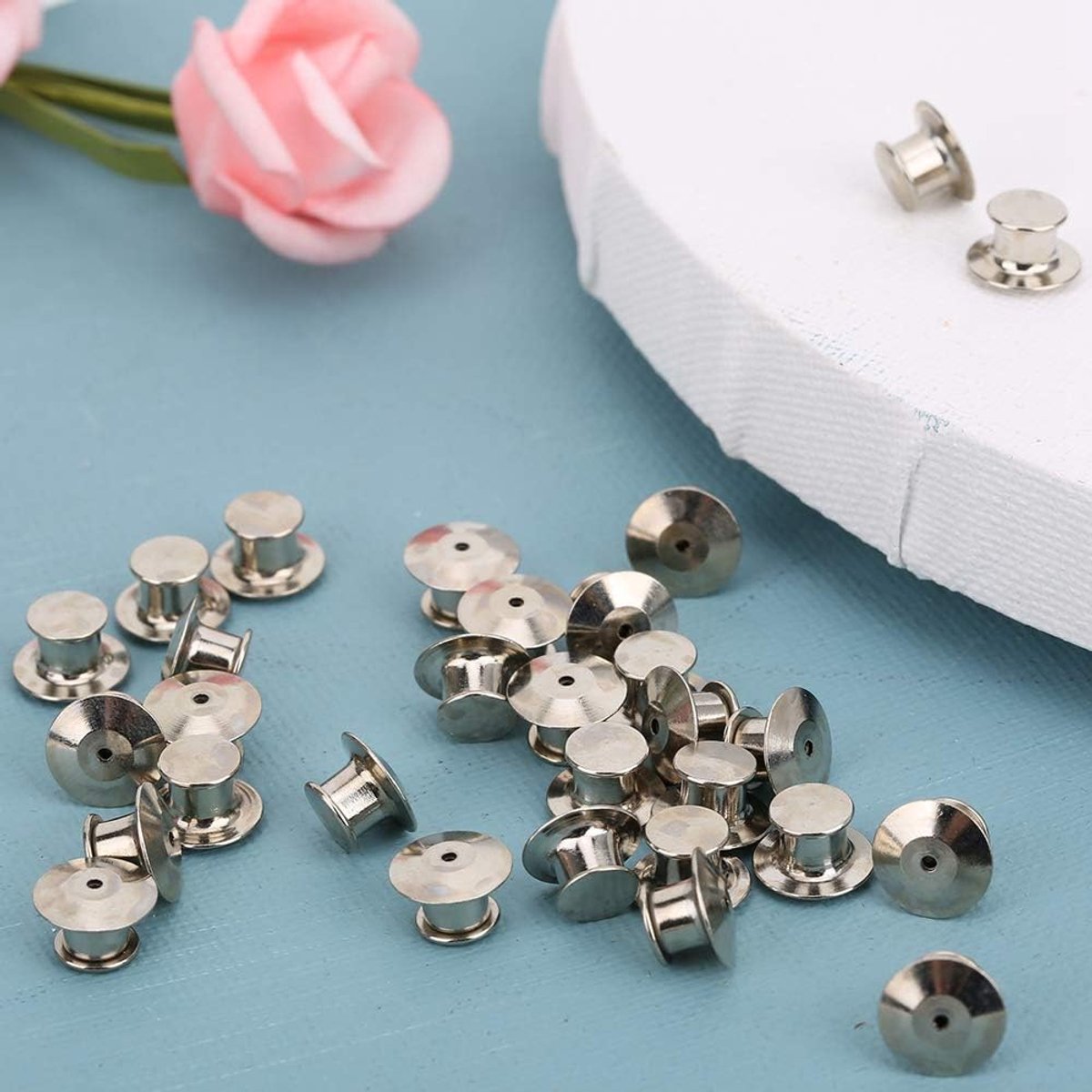 50 Stuks Broche-pinruggen, Messing Materiaal, Eenvoudige Installatie, voor Hoeden, Tassen en Naamplaatjes (Champagne)