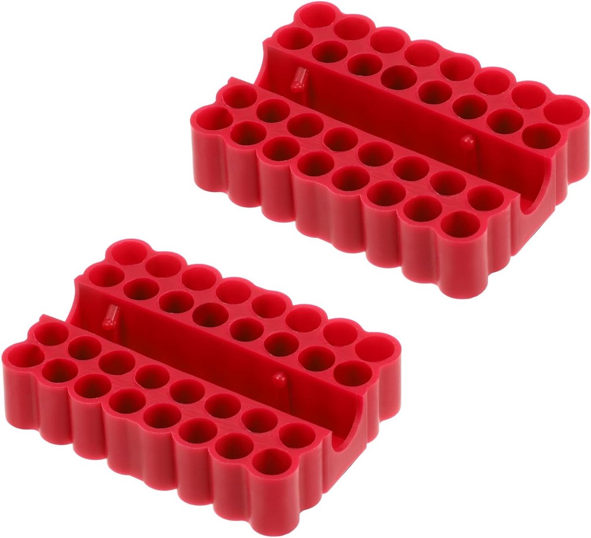 2 stuks kunststof zeskantige opname-bithouder opbergsysteem 32 gaten 1/4 inch kunststof boorbits opbergdoos voor alle 1/4 inch zeskantige opname metalen driversets gebruik