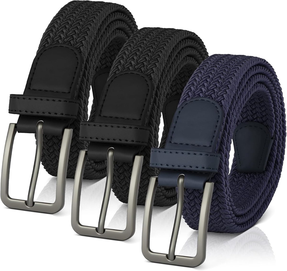 Herenriem, elastische gevlochten stretchriem voor dames en heren, verstelbaar, casual, elastisch, geweven golfriemen voor jeans, geschikt voor werk en reizen