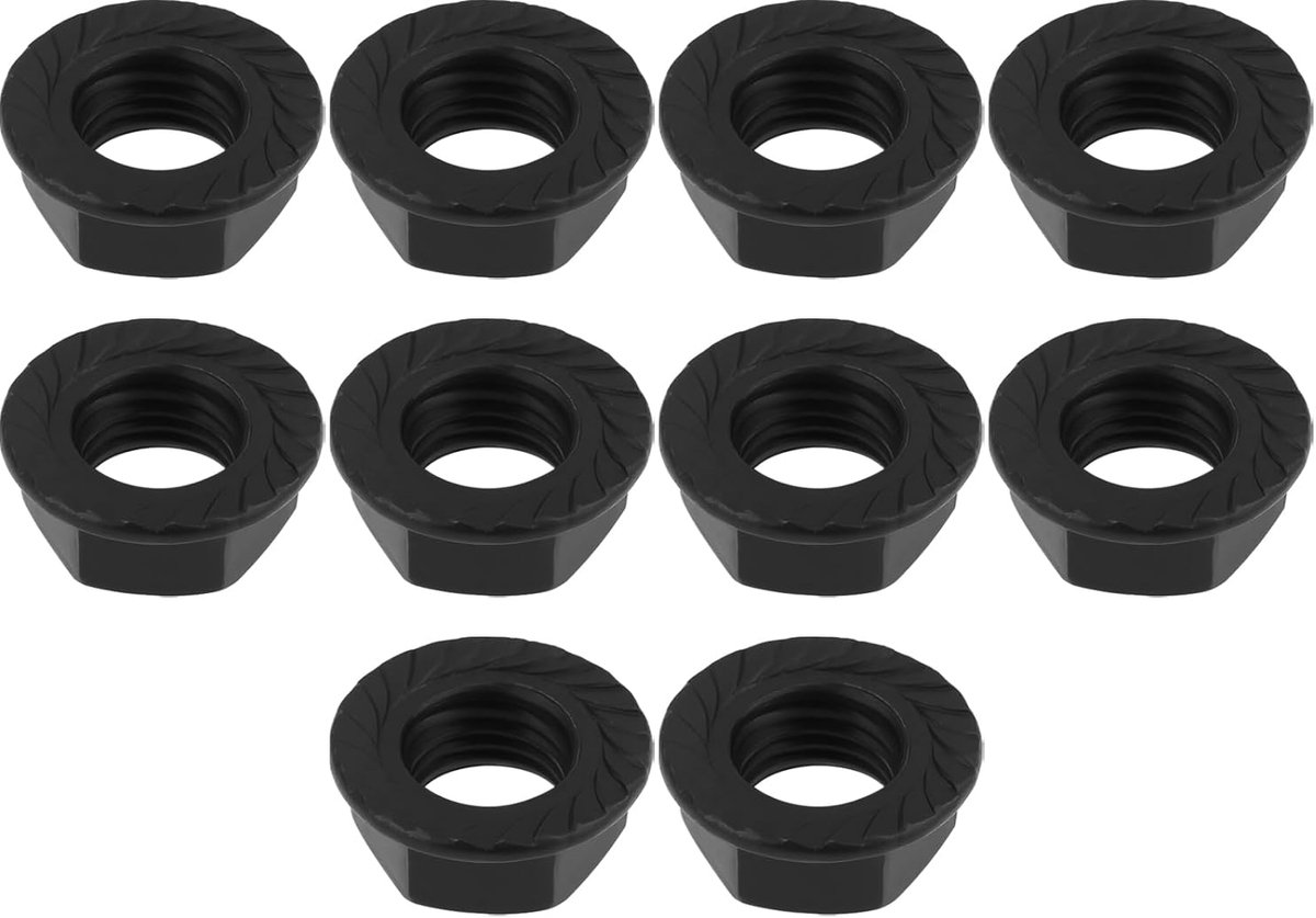 10pcs M8 Hex Moer, Zwart, Roestvrij Staal, Fiets Deel