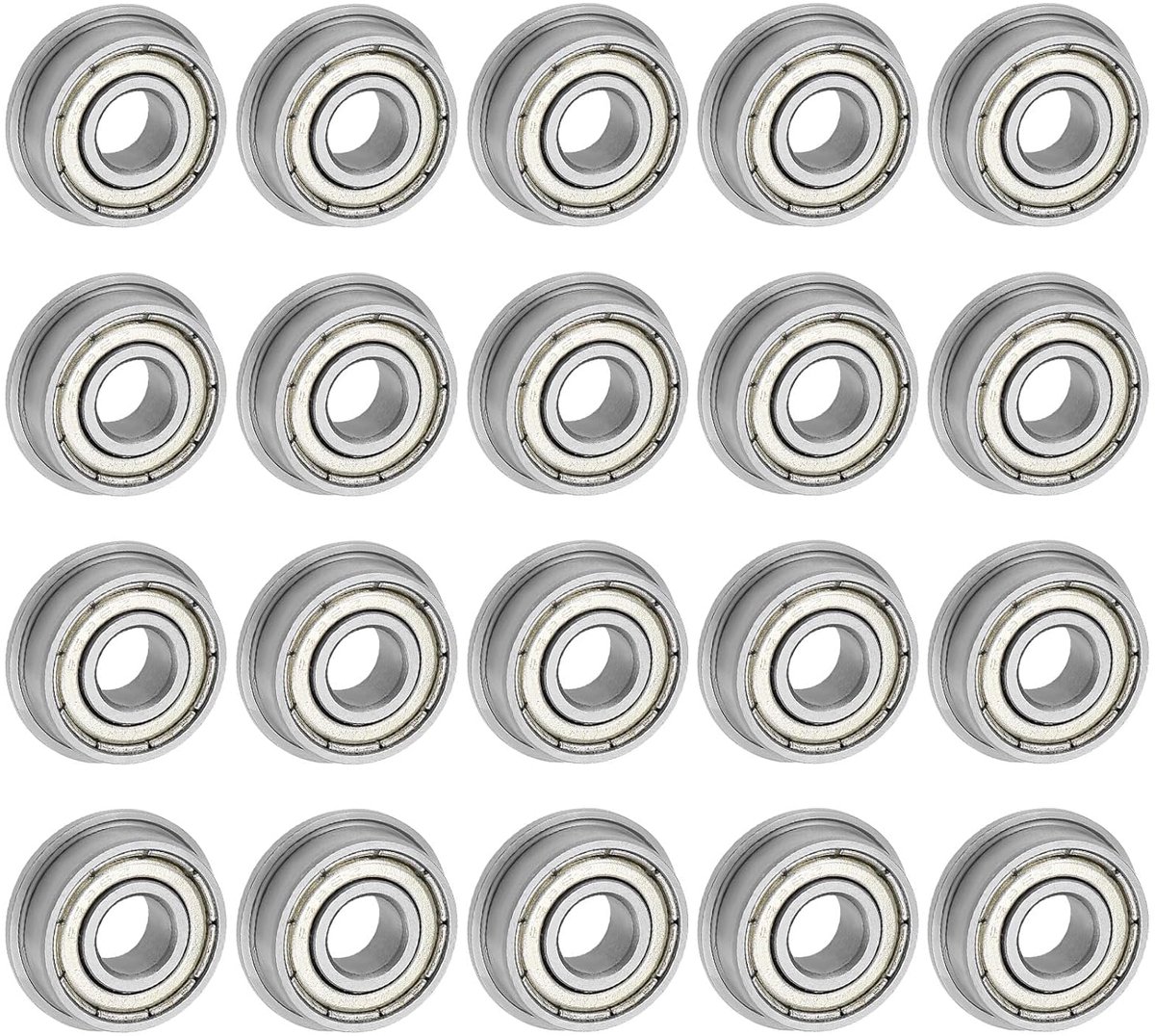 Lagers 6x15x5mm Dubbel Afgeschermd Chroom Staal Flens Lager 20 stuks