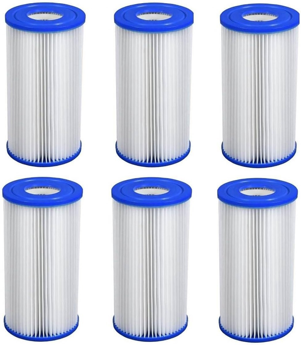 filtercartridge A - set van 6 stuks - voor Intex en Bestway filterpompen - verlengt levensduur pomp - SnelShoppen