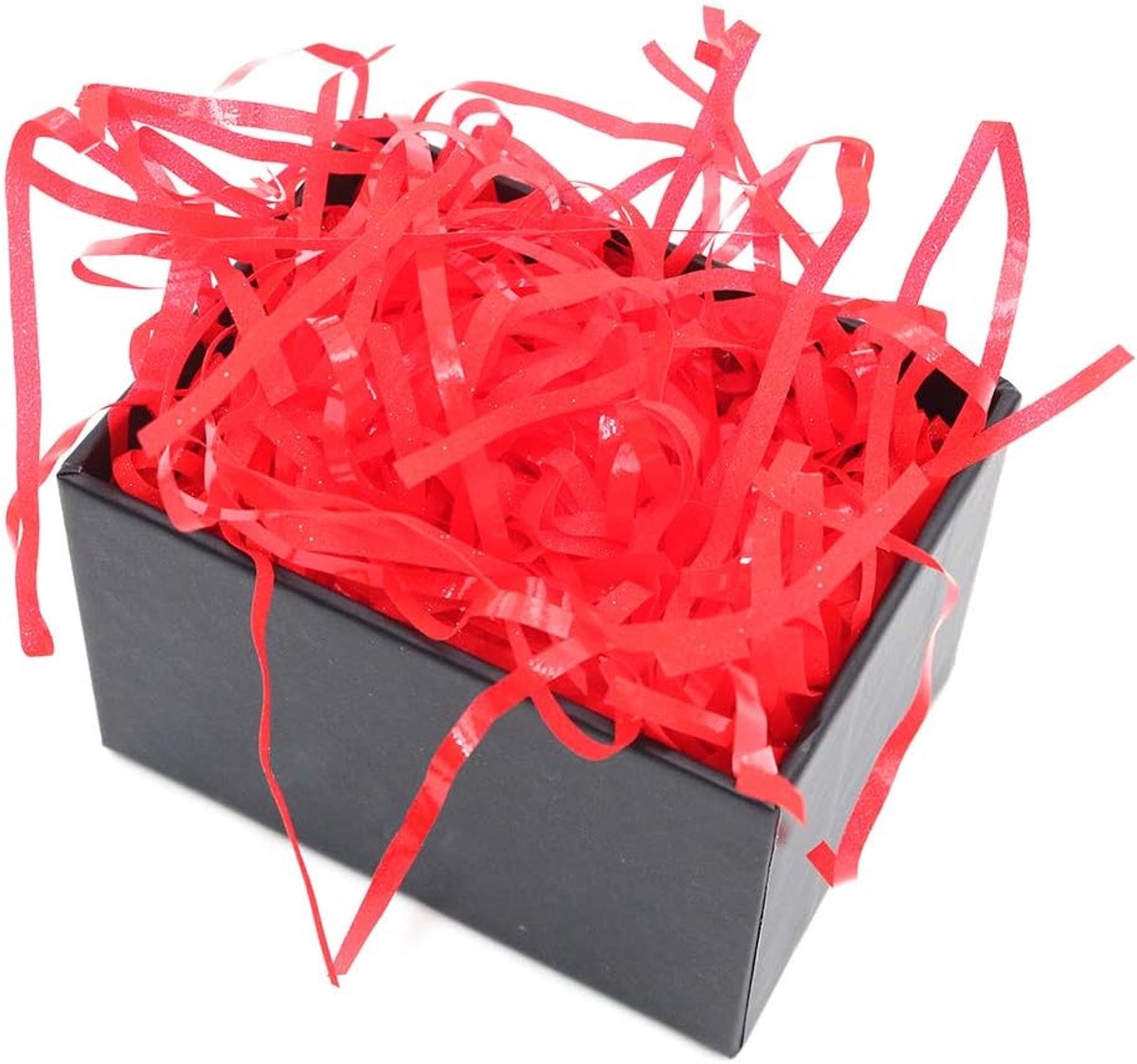 Raffia glitter papiersnijwerk & STR?lengte gesnipperde crinkle confetti voor doe-het-zelf geschenkverpakking & mandvulling - helder rood