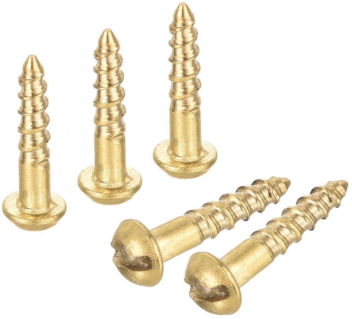Houten schroeven M1,6 x 8 mm sleuf ronde kop messing zelftappende schroef 20 stuks