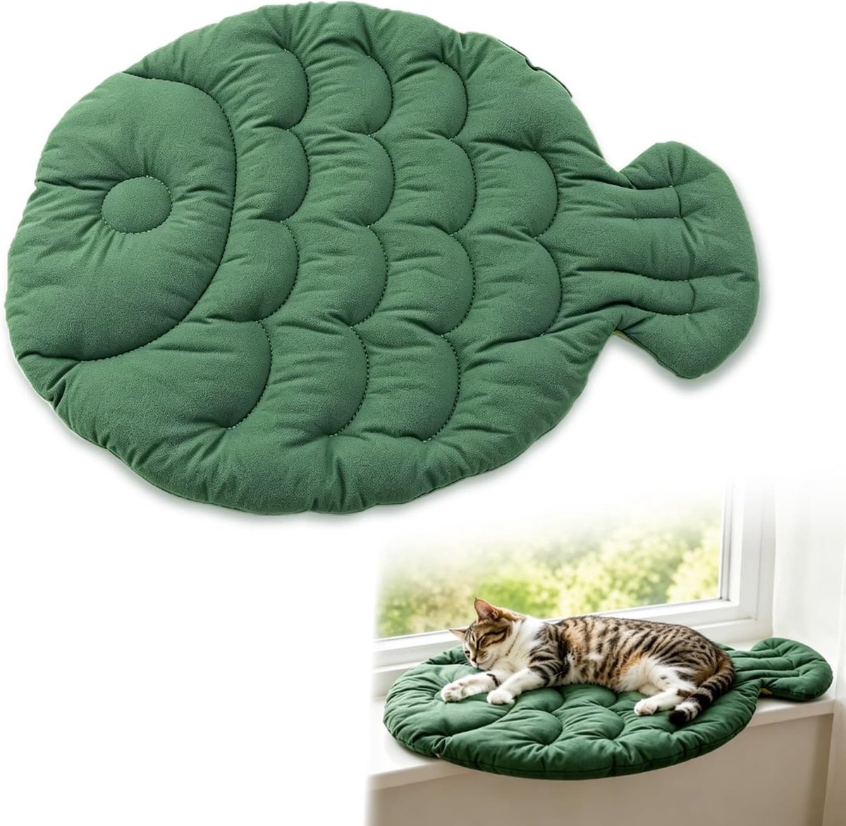 Raam, kussen voor katten, tweekleurig design, licht en donker, aan beide zijden bruikbaar, bijtbestendig en wasbaar, voor kleine honden en katten, 67 x 55 cm