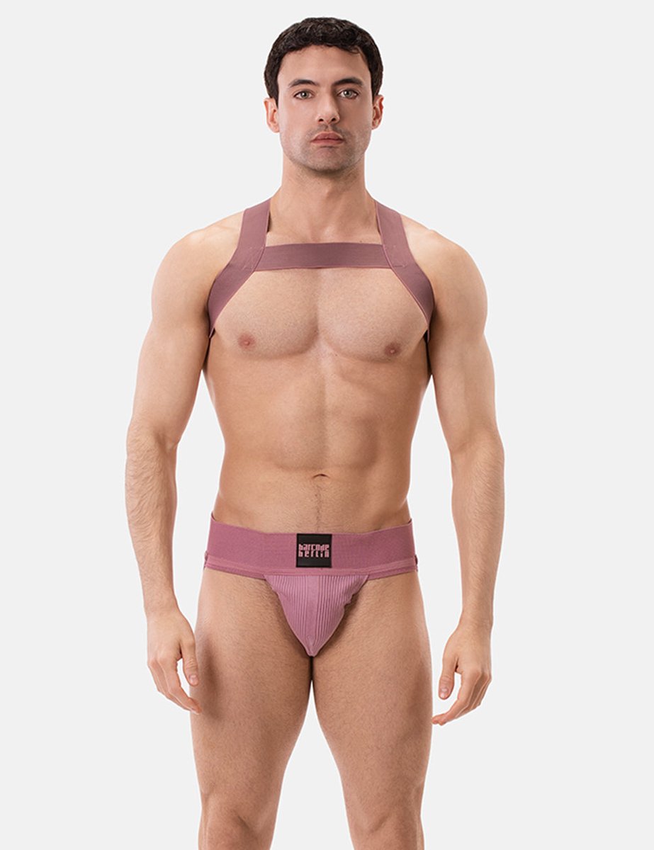 Barcode Berlin Multipack 1x Sergey Jockstrap + 1x Matt Pop Harness Brownishpurple - MAAT S - Heren Ondergoed - Jockstrap voor Man - Mannen Jock