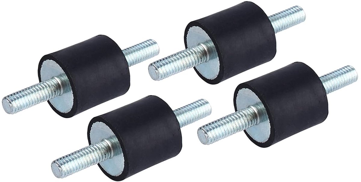 4 stuks schokdempers van rubber, M6 anti-vibratie isolatie, 20 x 20 stille blokhouders voor luchtcompressorpomp