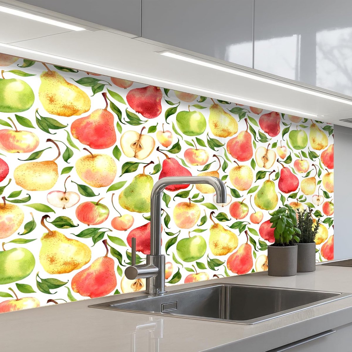 keukenachterwand 60x100 cm zelfklevend keuken decoratie accessories home kitchen spatscherm Schilder - Appels - Peren