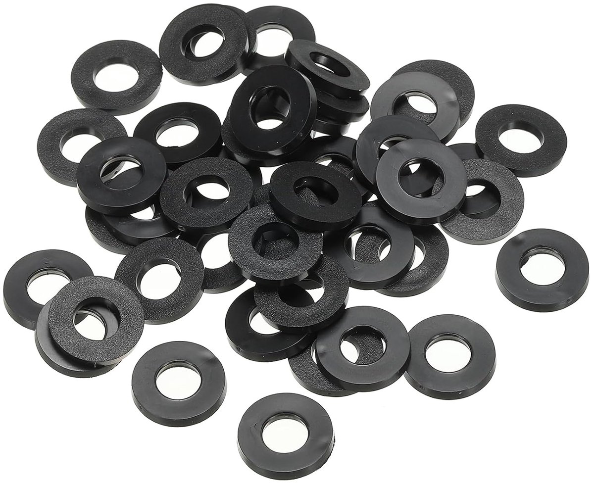 M8 rubberen sluitringen, rubberen afdichting, rond, 40 stuks, 8 mm ID, 16 mm OD, 2 mm dik, platte sluitringen, set, afdichtingsrubber voor kraanbuis, bevestigingsschroef, zwart