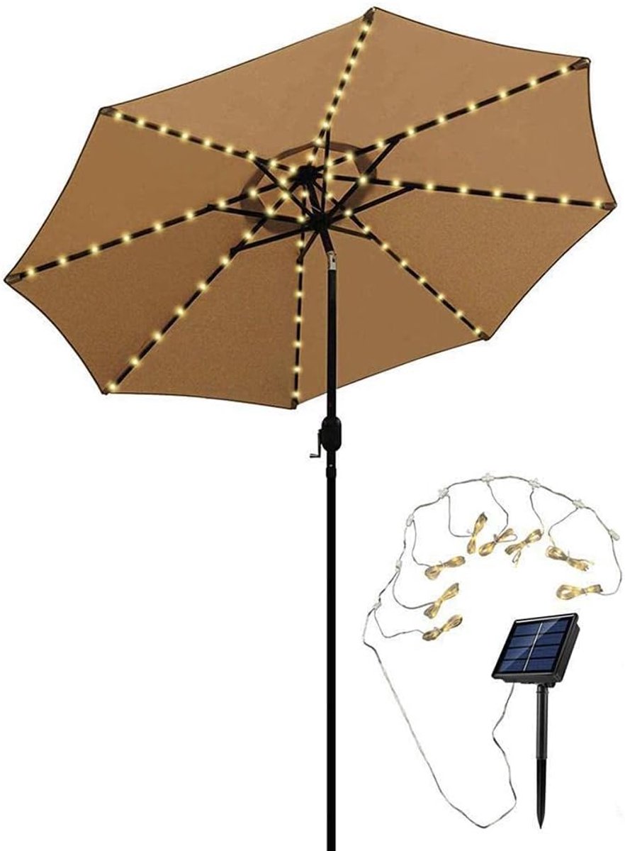 Parasolverlichting met Afstandsbediening 104 Leds 8 Modi Lichtslingers Paraplu Licht voor Terras Buiten en Binnen Decoratief Licht