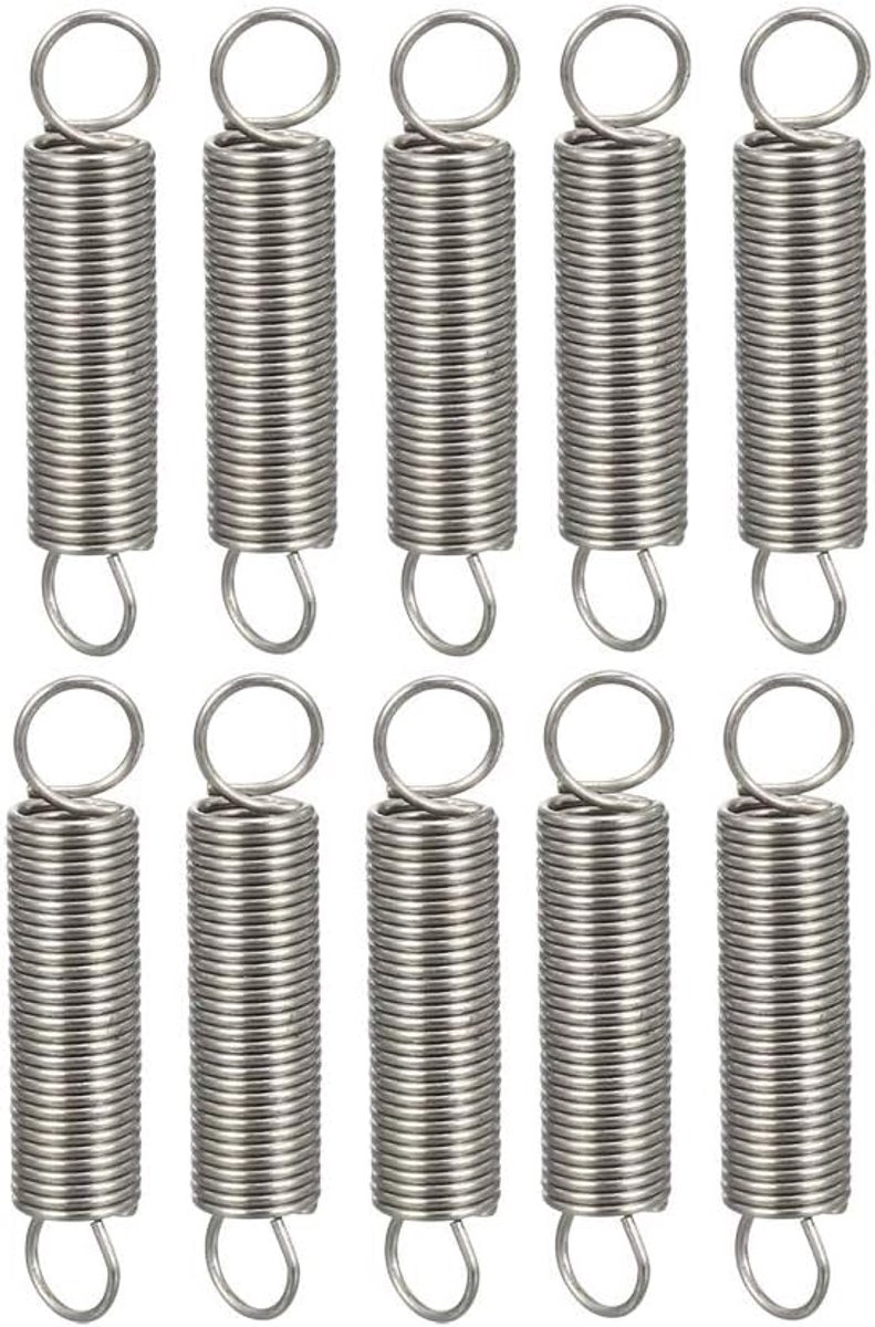 sourcing map 10 stuks. Roestvrijstalen kleine dubbele haak spanveer drukveer automatisch 0,4 x 4 x 20 mm 0.4x4x20mm-10pcs