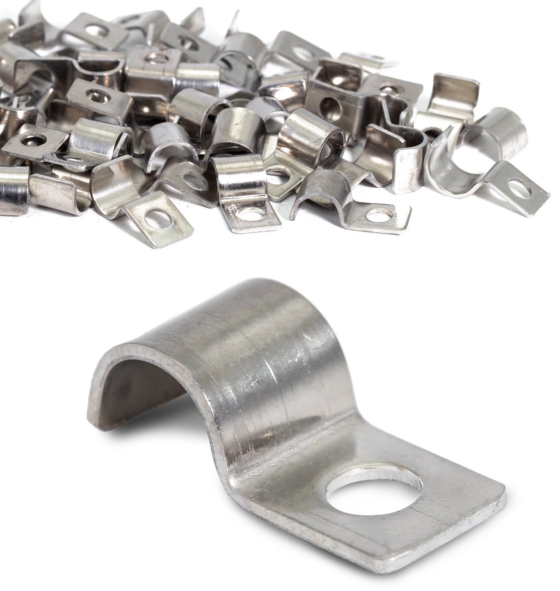 Kabelklemmen Metaal - Buisklemmen Bevestigingsklemmen - Kabels Bevestigen - Roestvrij Staal V2A - 6 mm - Zilver