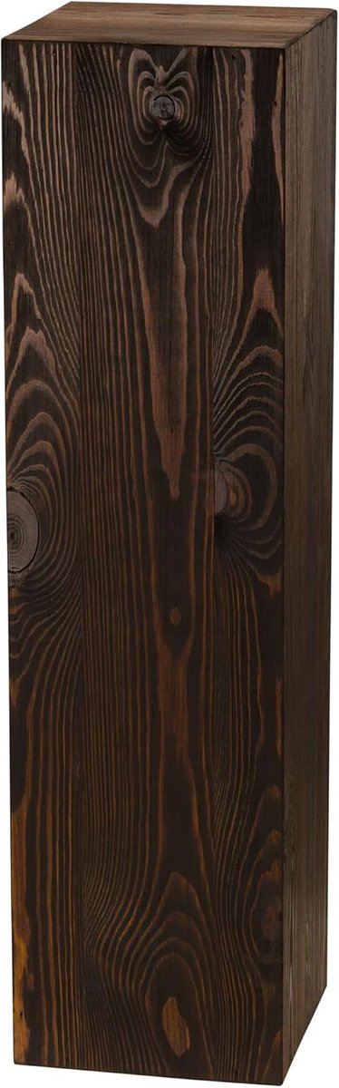 Zuil, Rustieke decoratieve zuil, Boomstamdecoratie, Vloerlantaarnstandaard, Houten plantenstandaard, Stevig en duurzaam, Donker notenhout, 75x20x20 cm