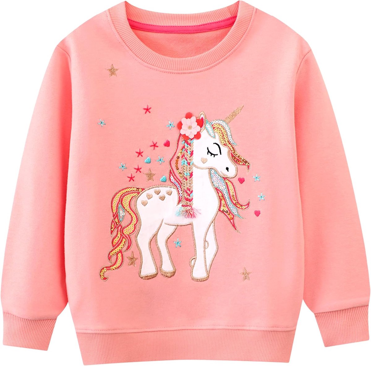 Sweatshirt Voor Baby Meisjes Kinderen Trui T-Shirt Lange Mouwen Casual Katoen Leuke Cartoon Animal Tops, T-Shirts Peuterkleding Winter Herfst Voorjaar Leeftijd 2 3 4 5 6 7 Jaar
