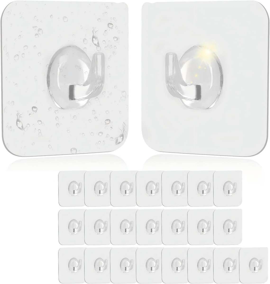 24 stuks zelfklevende wandhaken, extra sterk, transparant, zonder boren, voor slaapkamer, plafond, badkamer, keuken (24)