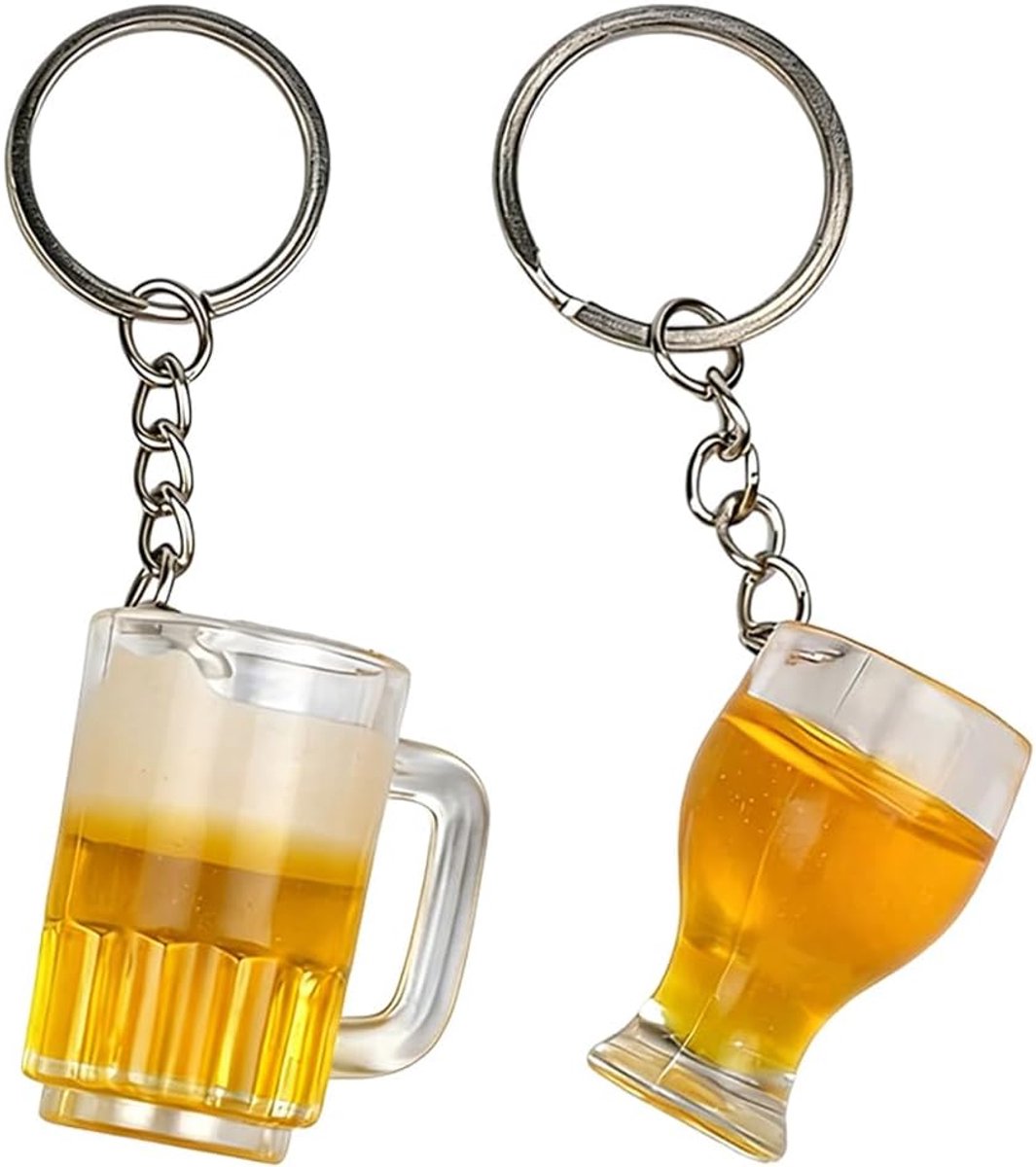 2 stuks bierpul sleutelhanger schattige en prachtige sleutelhanger voor dagelijks gebruik grappige biersleutelhanger voor verjaardag van een vriend voor bierfeest Oktoberfest