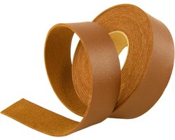 yumcute Kunstlederen banden, 2,5 cm brede lederen strepen, 300 cm lang lychee-patroon, lichtbruine kunstleren rol, ambachtelijke kunstleer voor handgemaakte doe-het-zelf, tasriemen en huisdierhalsband