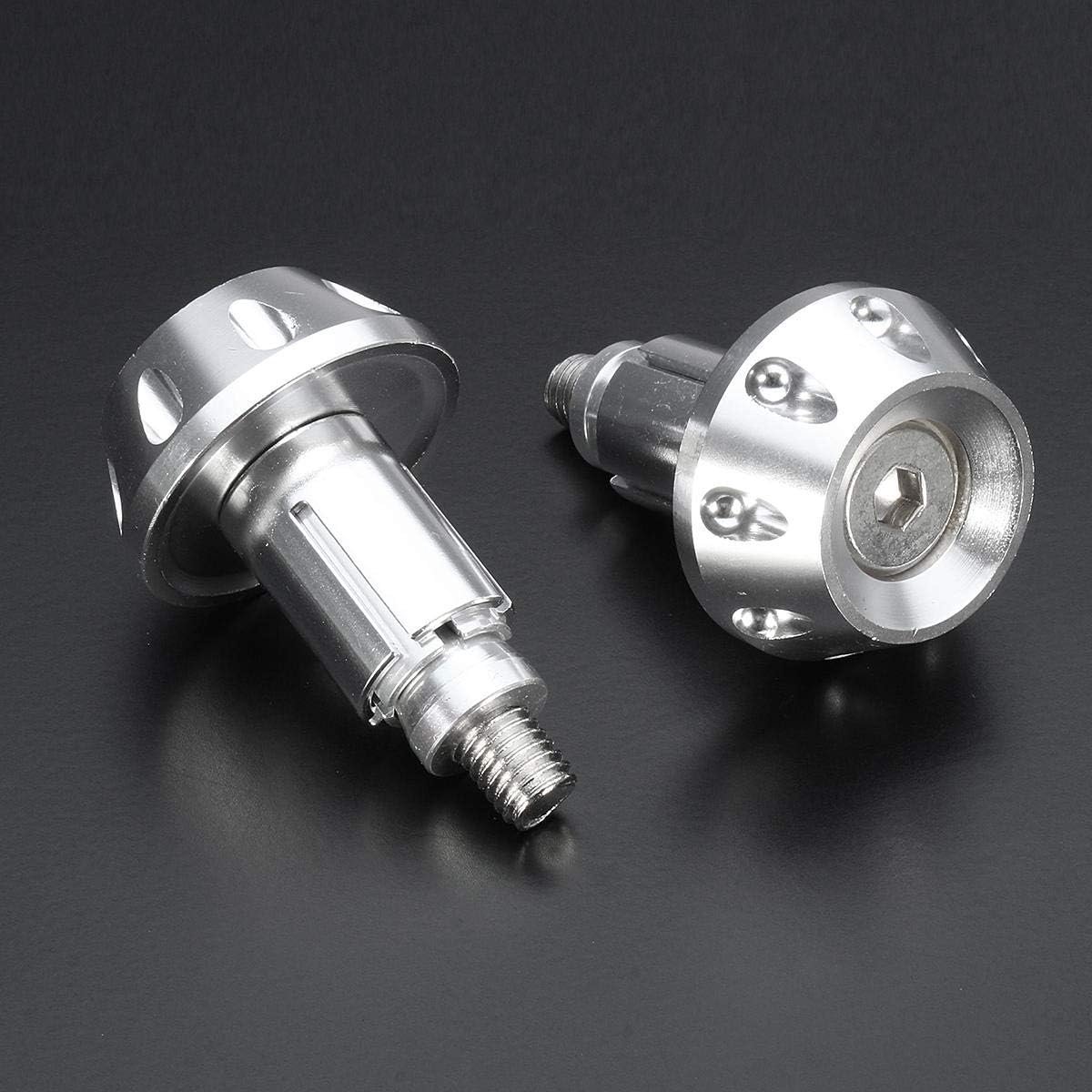 22 mm universeel motorfiets stuur handgrepen bar eindkappen slider zilver