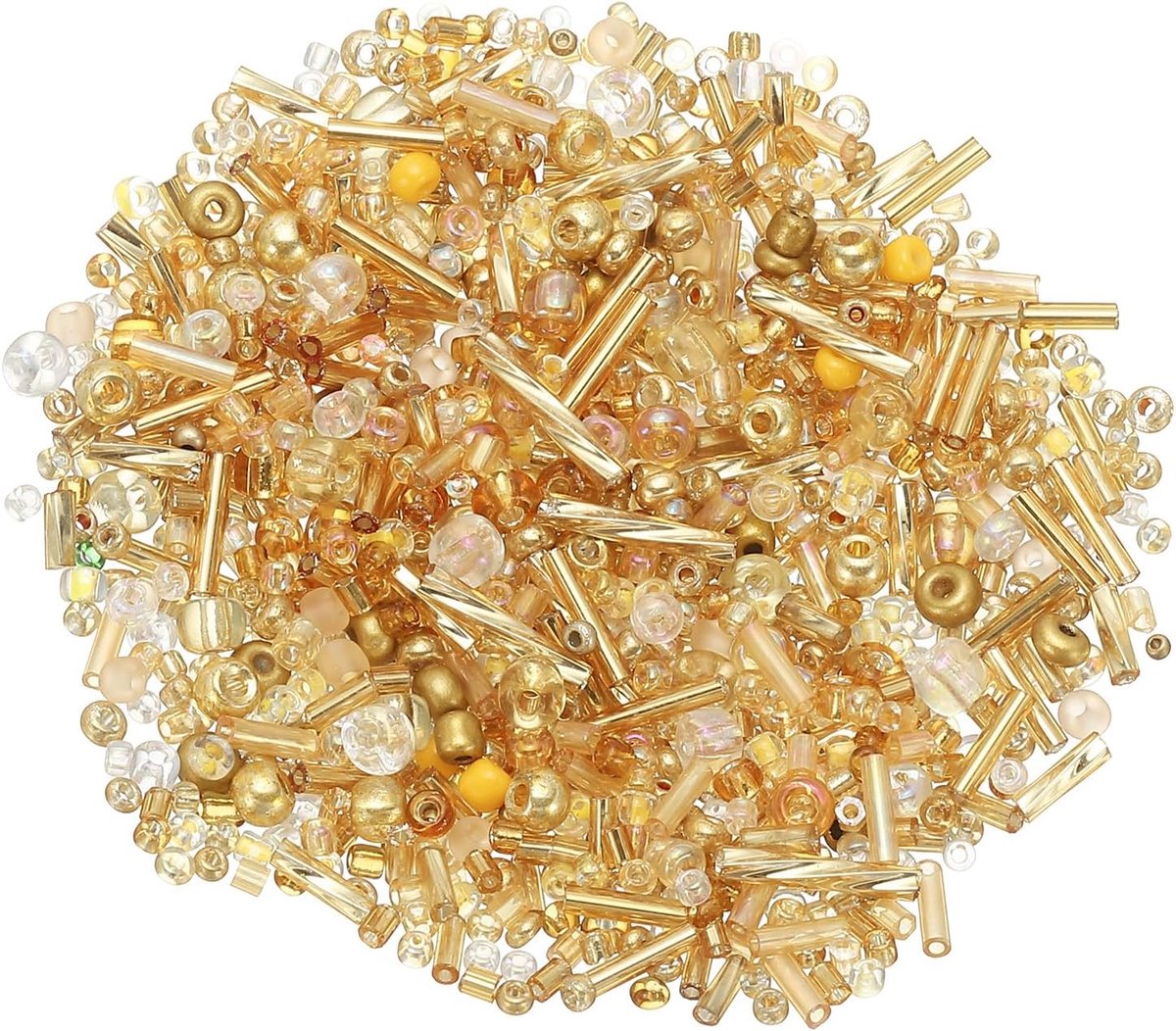 METERXITY 1000-Pack Gemengde Rocailles 1-4mm/0,04-0,16 Inch Goud