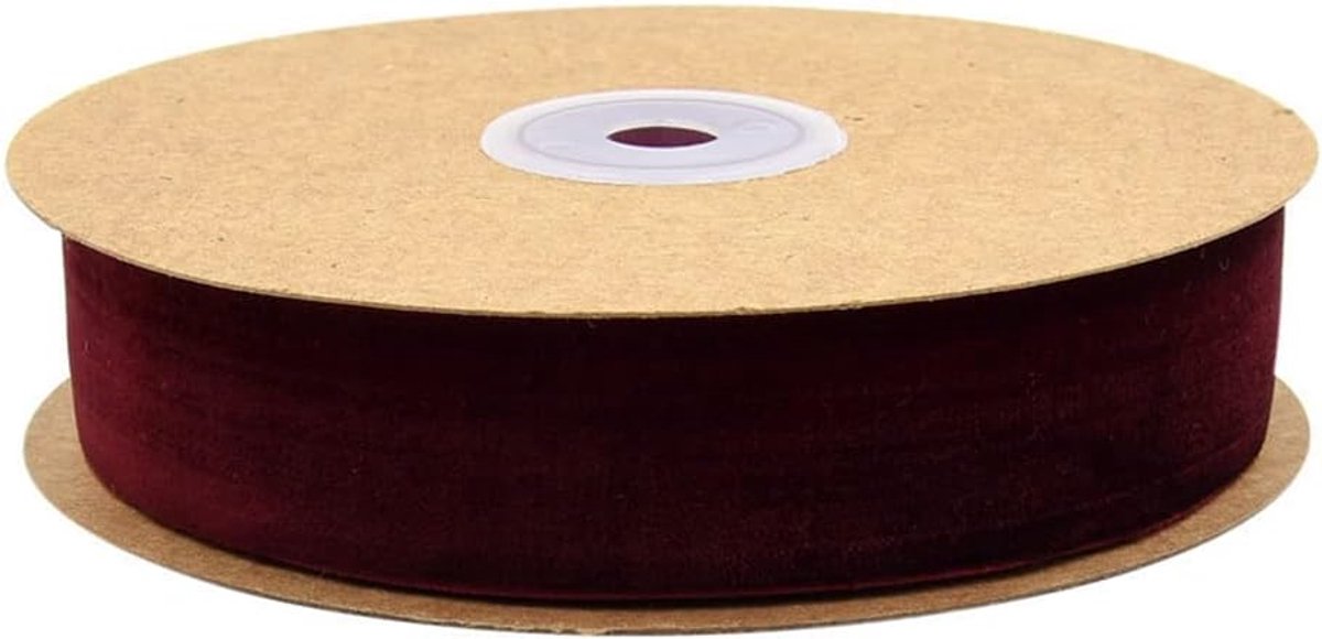 10 m/rol fluwelen lint, eenzijdig, geen elasticiteit, decoratief lint, vintage lint, cadeaulint, sierband, stoffen band voor naaien, doe-het-zelf decoratie, cadeaupakket, 25 mm, wijnrood