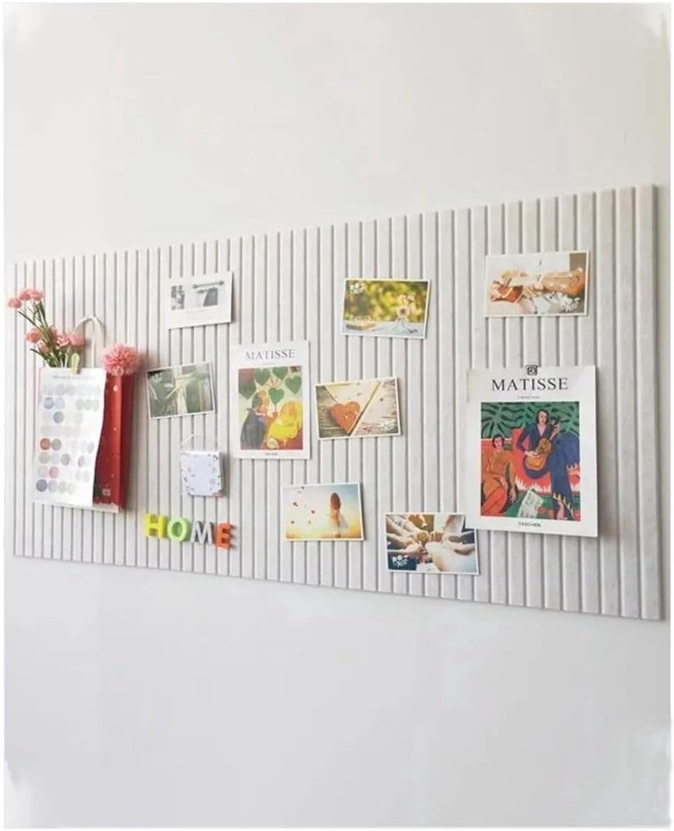 Prikbord 120 x 80 cm - decoratief vilten bord - beige - overzichtelijk woonaccessoire - SnelShoppen