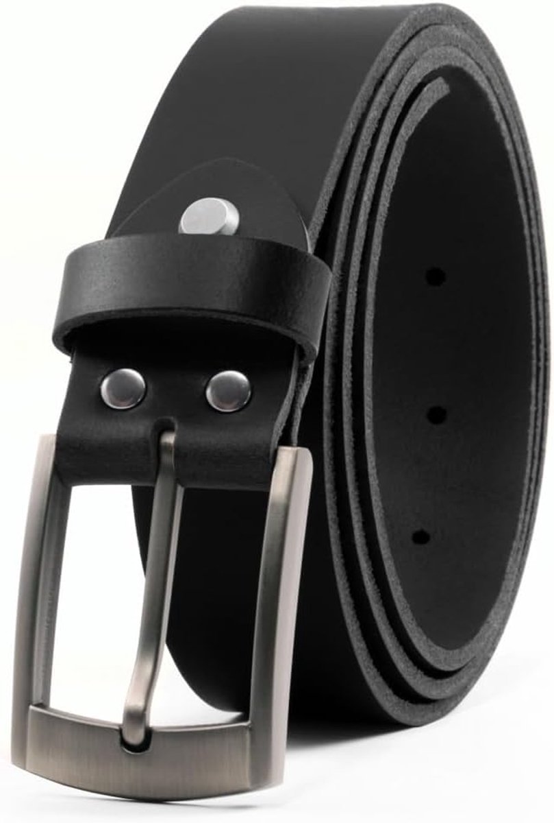® riem gemaakt van buffelleer voor mannen en vrouwen in zwart en bruin/lederen riem 35 mm breed en kan worden ingekort, type: # Jens-35 mm