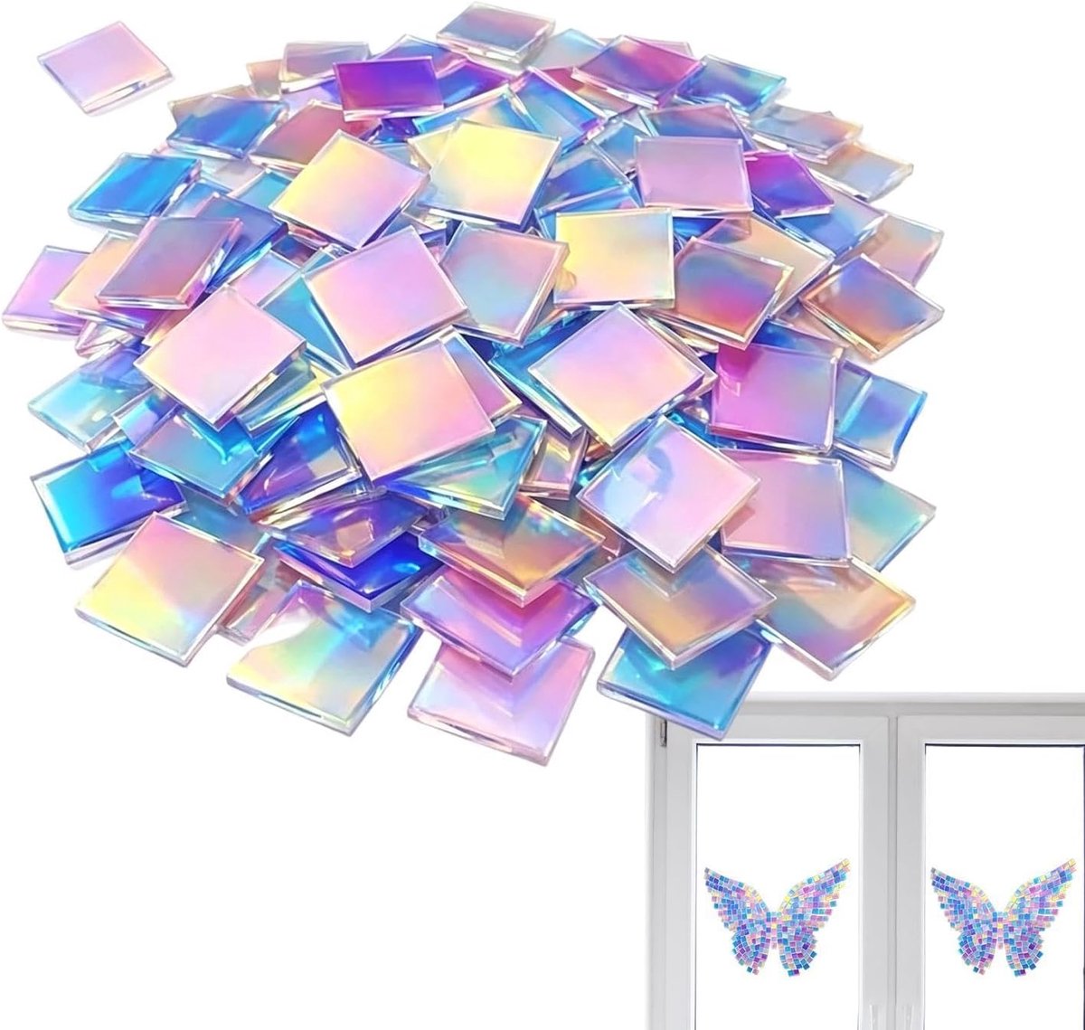 Acryl Vierkante Plaatjes Honderd Stuks Bontgekleurde Langdurige | Holografische Gekleurde Acrylplaten Voor Vrouwen Mannen Volwassenen Harsen Sieraden Thuis Binnenshuis