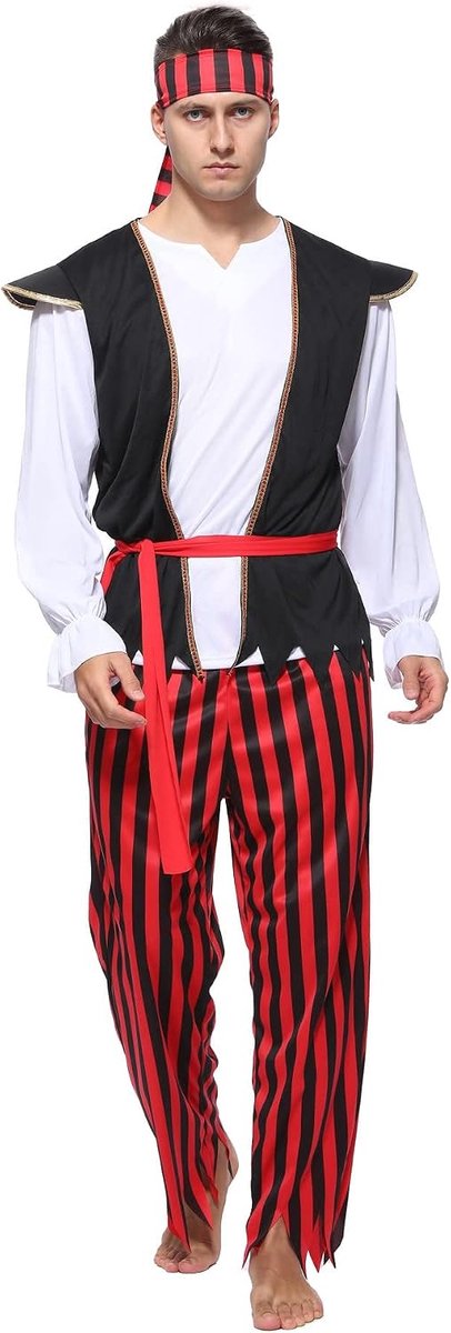 Pirate Kostuum Set voor Kinderen & Volwassenen – Roleplay Cosplay Kostuum, Complete Outfit