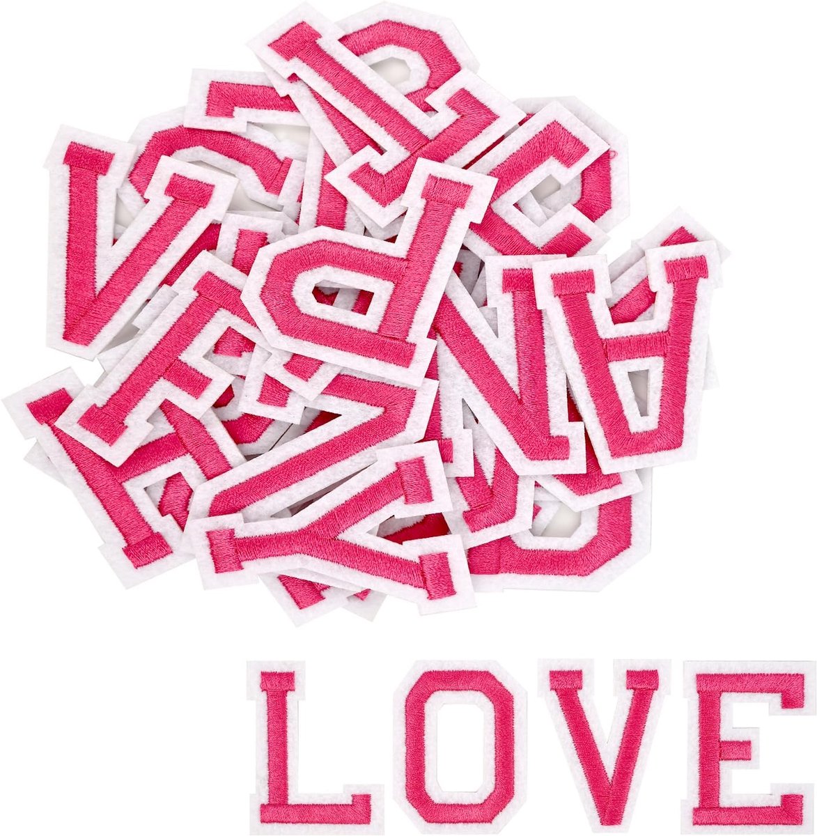 Strijkletters A tot Z - Roze Strijkpatches - Gestreken en Zelfklevend - Voor Kleding en DIY-projecten - SnelShoppen