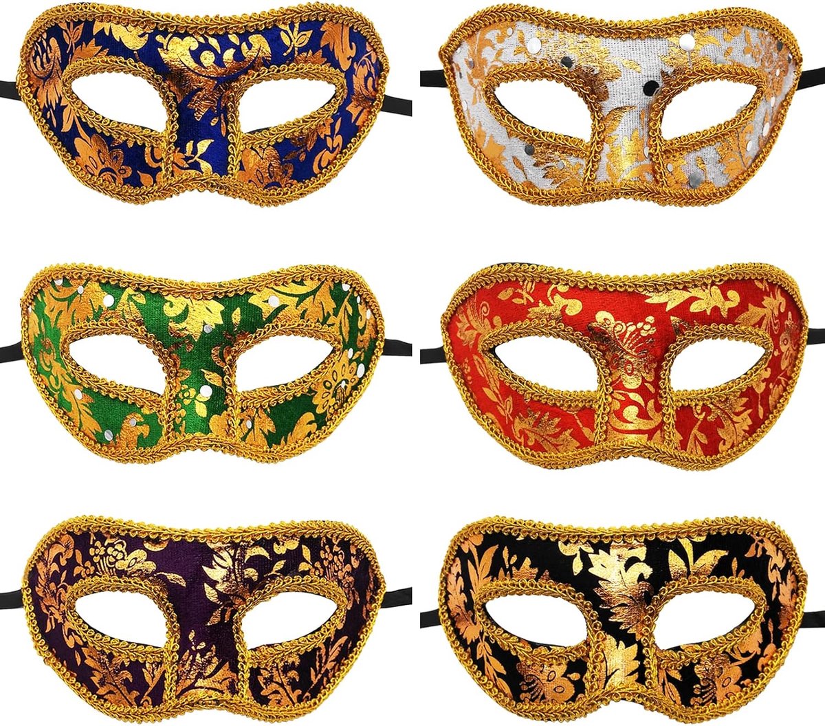Lace mask Halloween - 2/4/6/10 stuks - Venetiaans ontwerp - Perfect voor carnaval en cosplay - SnelShoppen