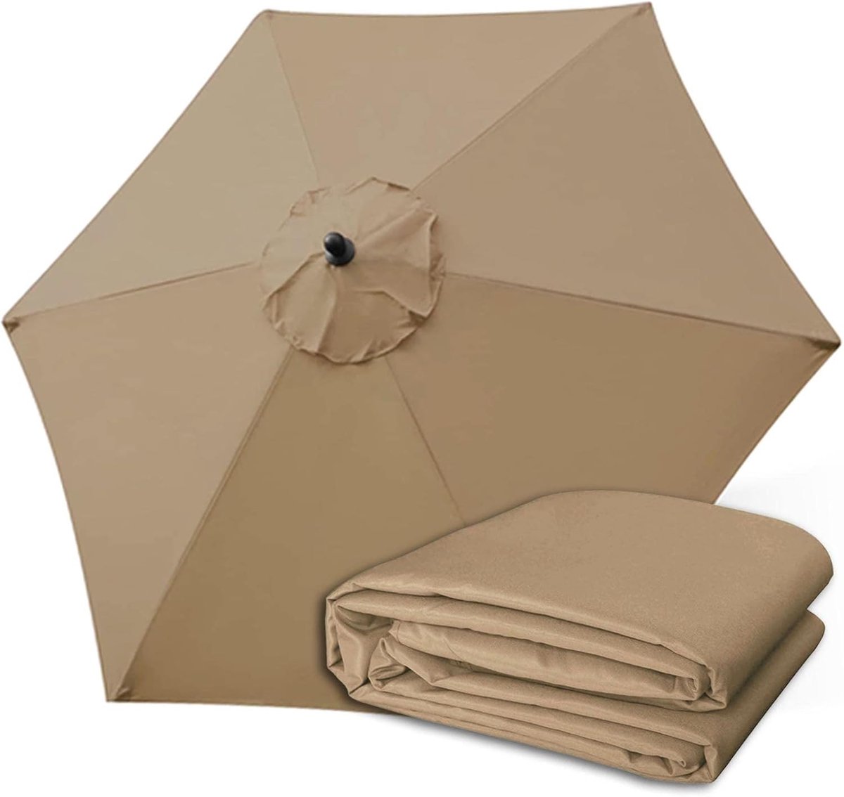 Mietblattdach voor waterdichte parasols UV30+ - 3m/6 sticks - vervangdoek - bescherming tegen zon en regen - SnelShoppen