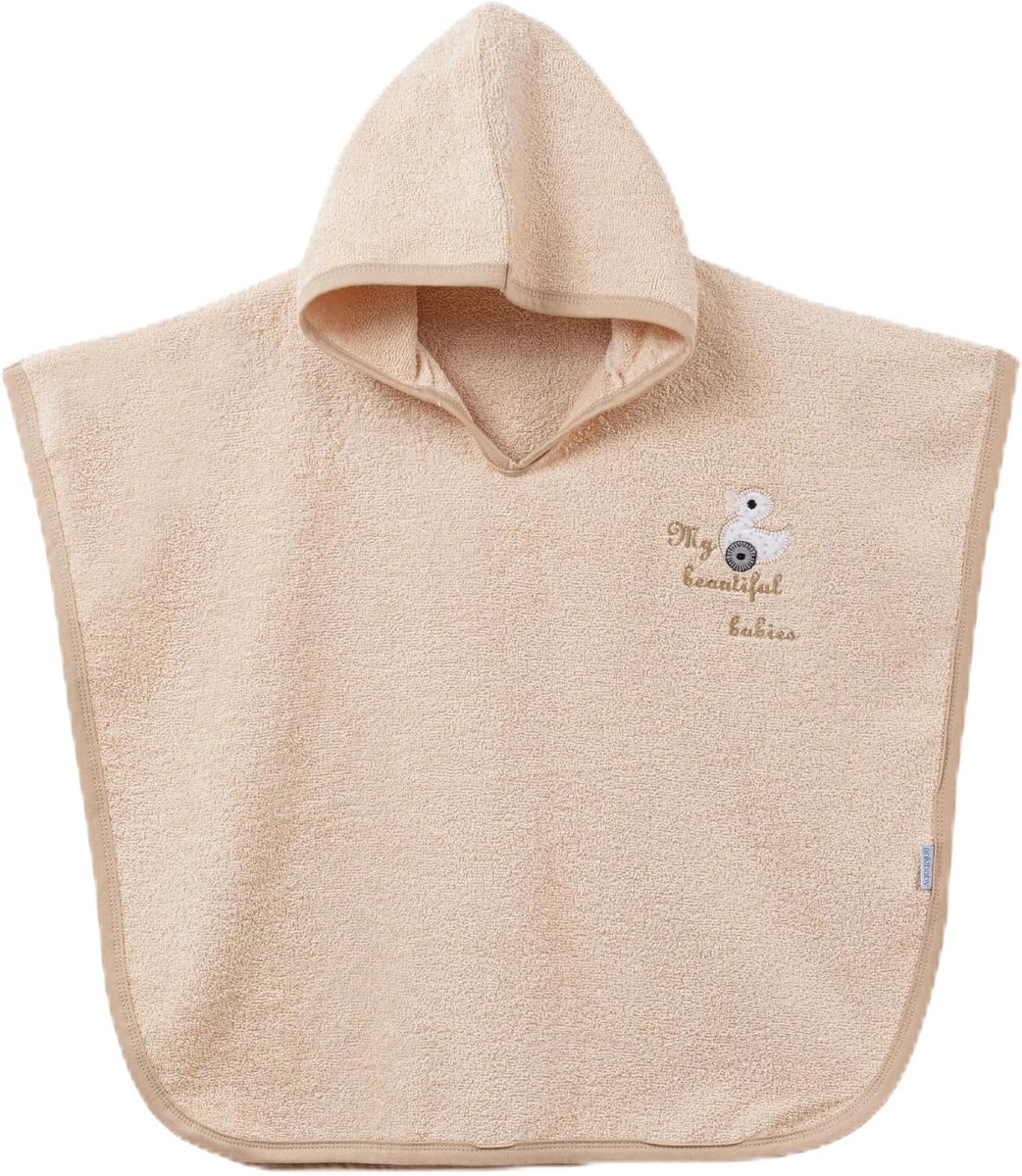 Babymantel poncho met sterrenpatroon - zachte capuchonhanddoek - 100% katoen - absorberend en huidvriendelijk - SnelShoppen