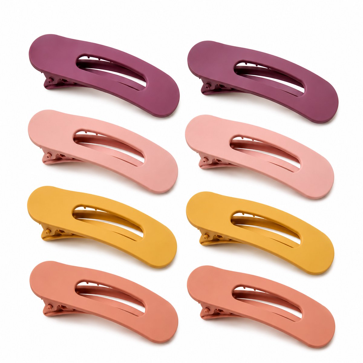 Vavida - Set 8 Haarklemmen - Mat - Antislip - Stevig - 6,5 cm - Trendy Kleuren