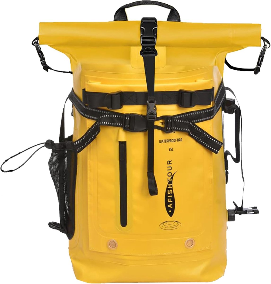 Waterdichte Dry Bag Backpack 35L - Retro Geel - Robuust en Duurzaam - Ideaal voor Avontuurlijke Reizen - SnelShoppen
