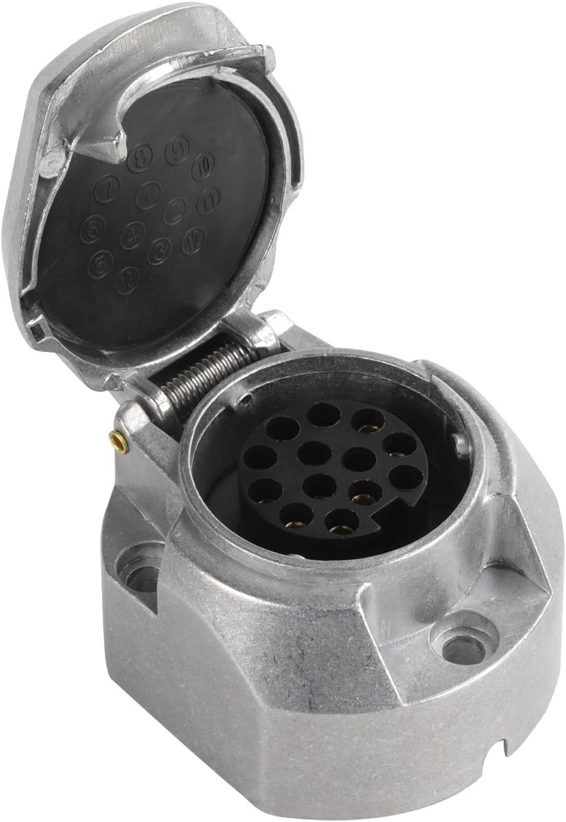 13 pin trekhaak socket metalen aluminiumlegering, 13 pin auto verlichting connectoren voor boot, RV, caravan of ander commercieel voertuig