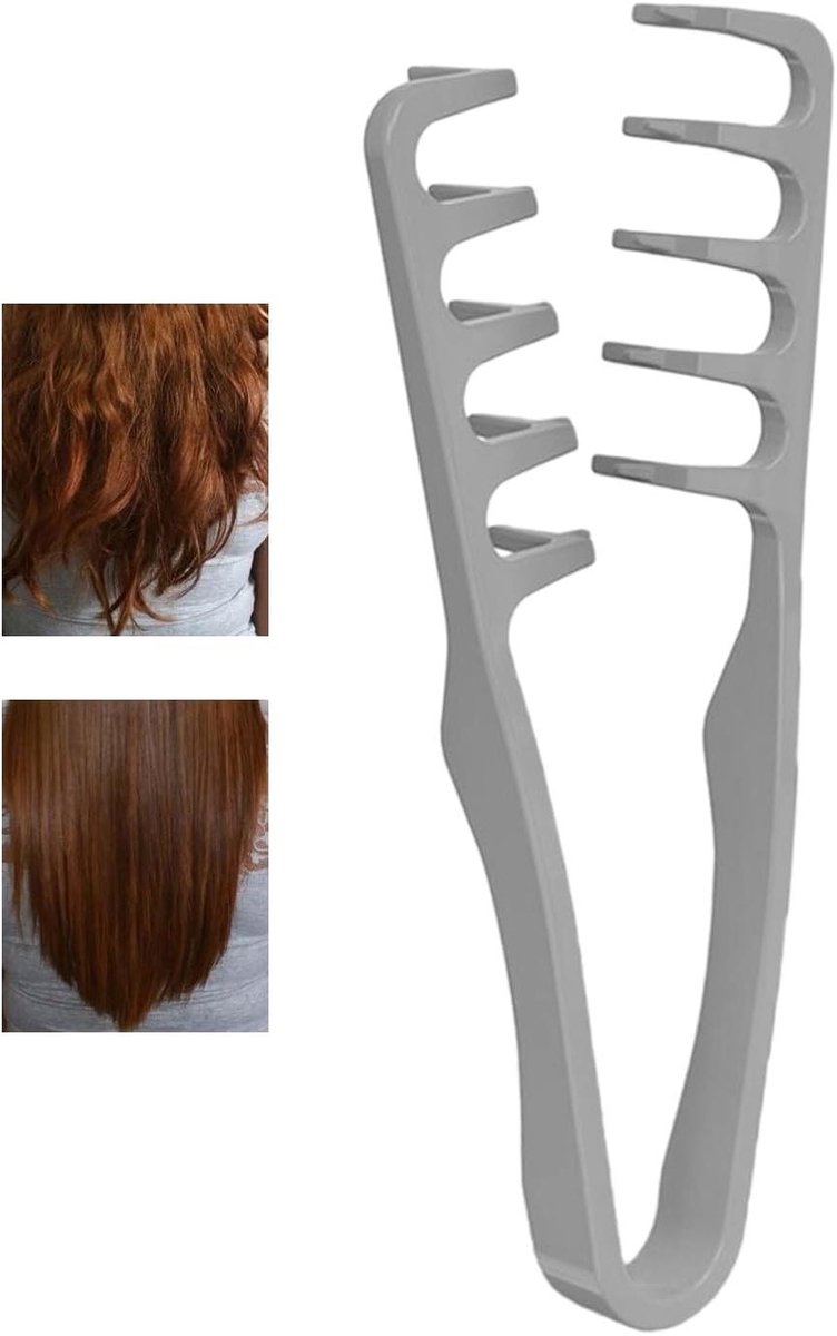 Haarkam met tang - Styling tool - Haar stylen - Brede tanden ontwerp - Niet gespecificeerd - Zwart