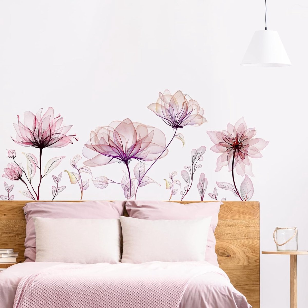 Muurstickers Aquarelbloemen | Bladeren en Takken Verwijderbare Vrouwen en Meisjes Geschikt Slaapkamer Kantoor als Achtergrond en Wanddecoratie