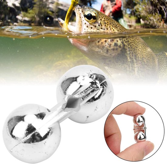 40 stks Meerval Rammelaars voor Vissen, Dubbele Rammelaar, Draagbare Abs Vissen Dubbele Vissen Rammelaar, Rammelaar Zee Vissen Attractor Bell Kralen Accessoire voor Lokken Vissen, 1,2 x 1,5 cm (zilver) — afbeelding 4