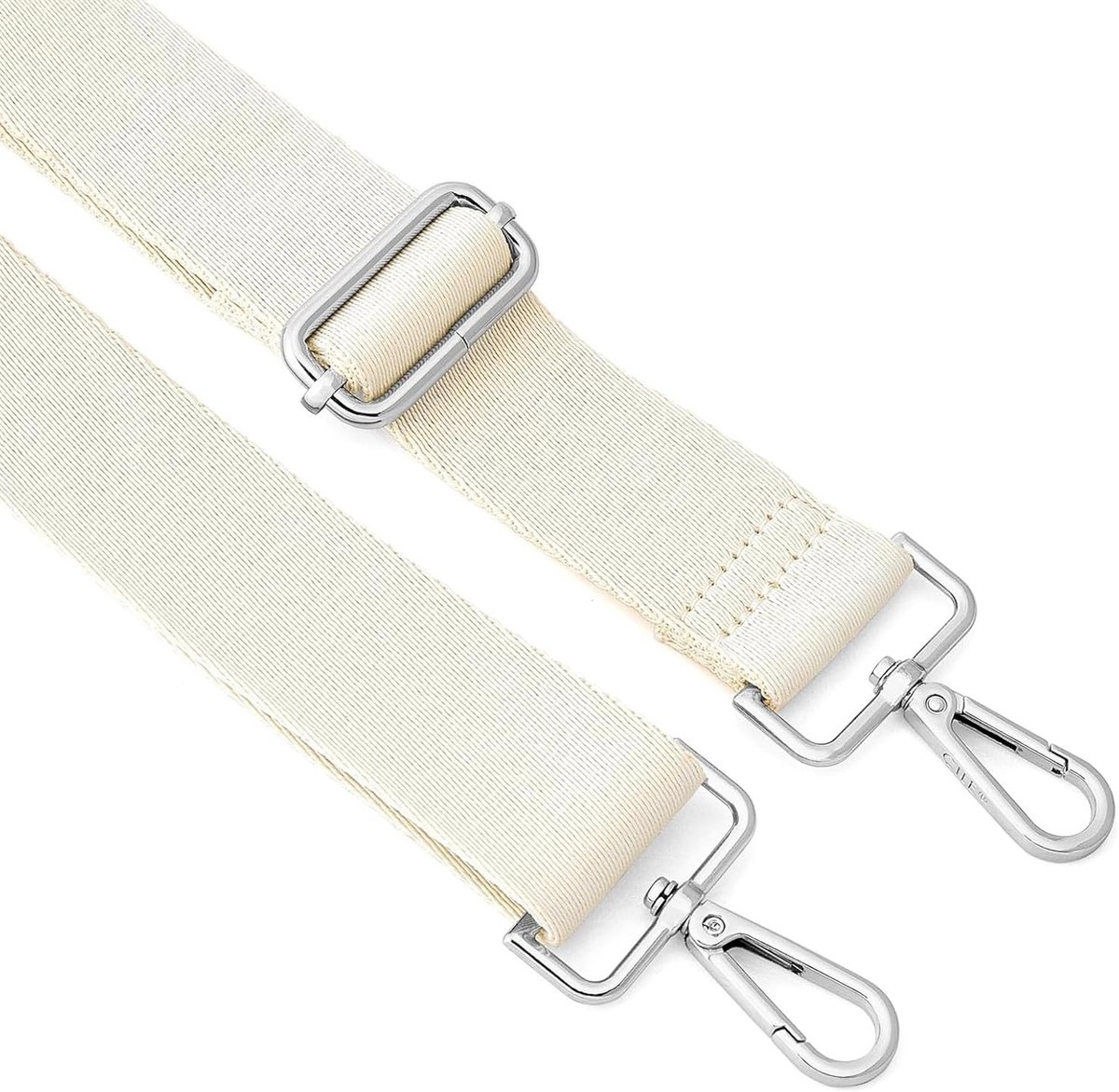 2 stuks tasriemen 2,5 cm breed (off-wit-zilveren gesp)