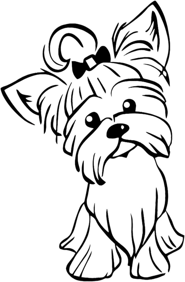 Yorkshire Terrier sticker 15 cm (5,9 inch) zwarte Yorkshire Terrier reflecterende sticker 3D huisdier hond grappige autosticker zwarte Yorkshire Terrier auto sticker grappig decor