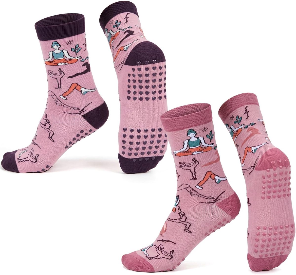 Sokken Dames Antislip Met Siliconen Grip, Ademend Yoga Sokken Voor Pilates Barre Dans Training