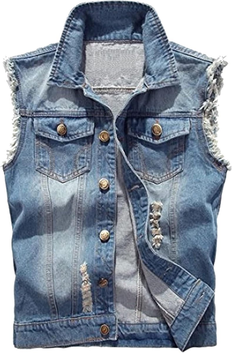 denim vest voor heren, klassieke mouwen, dunne jassen